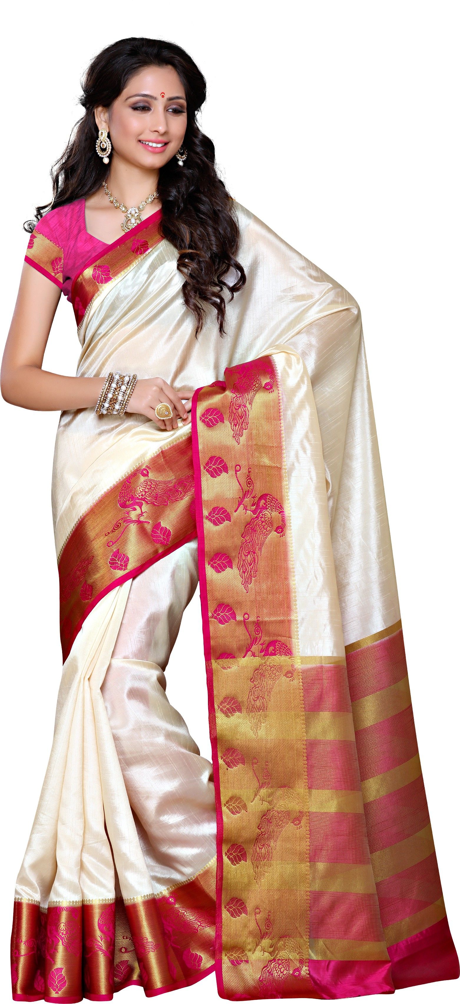 View Ethnic Look Kanjivaram & Banarasi Sarees exclusive Offer Online(clothing)