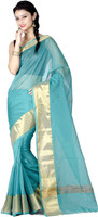Chandrakala Solid Banarasi Banarasi Silk Saree(Green)