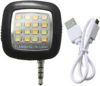 Ample Wings Universal 3.5mm Jack Mini 16 LED Selfie Camera, Fill in Light for Mobile Cell iPhone,Samsung Smartphone,HTC,LG Flash(Black) RS.255.00
