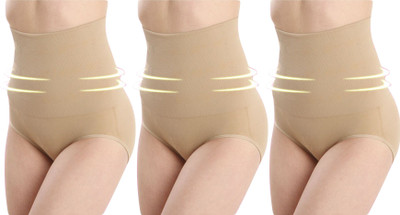 Opulent Seamless High-Waist Mid-Thigh Super Control Tummy Panty Skin Pack Of 3 Womens Shapewear
