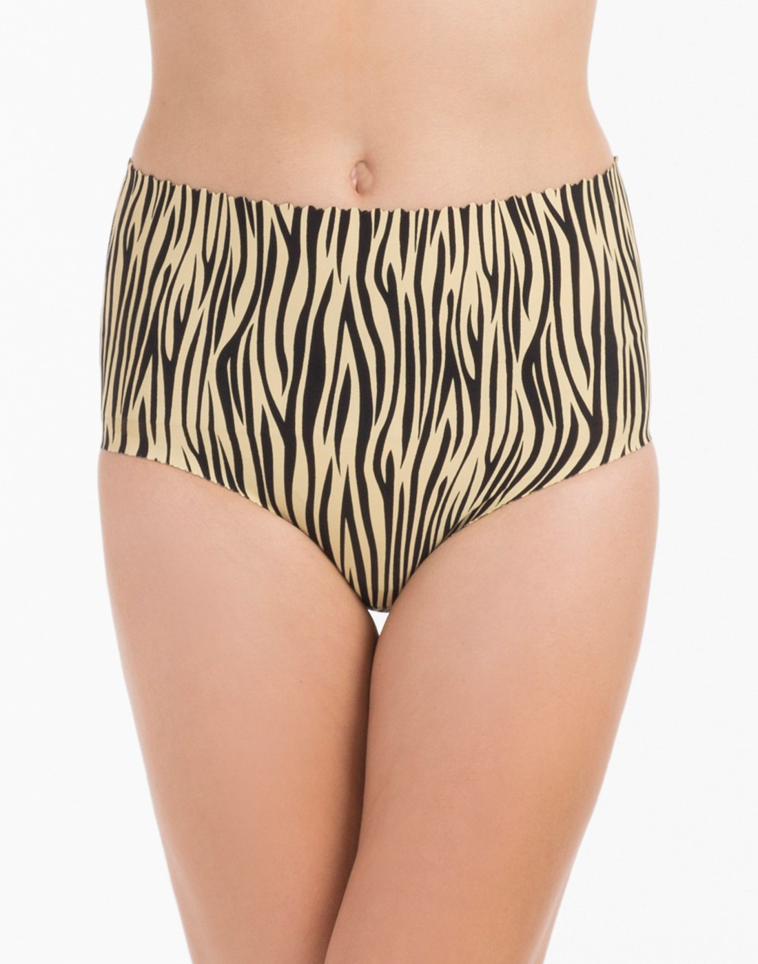 PrettySecrets Beige Zebra High Waist Shaping Womens Shapewear