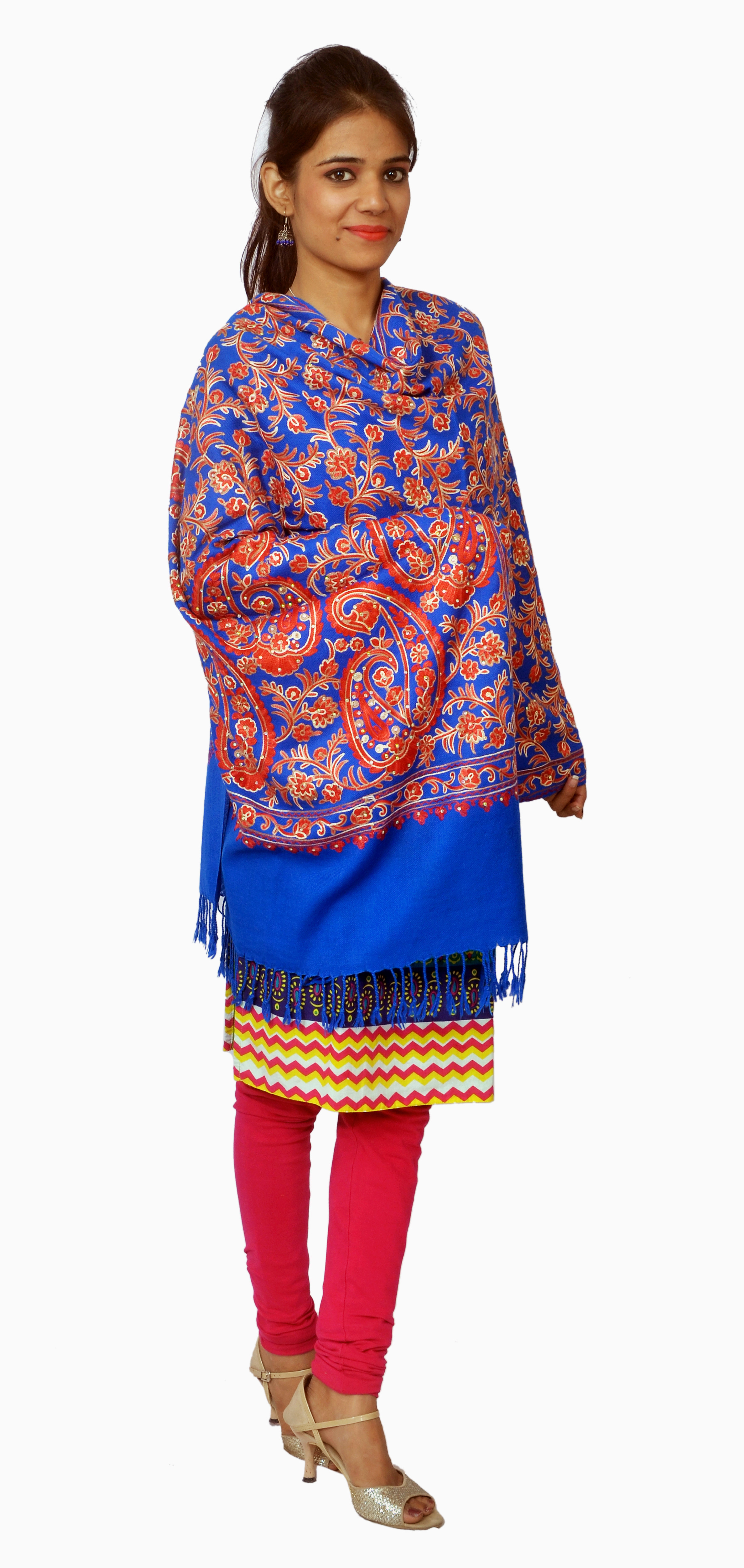 Cloud9Emporio Sat0062 Wool Floral Print Womens Shawl