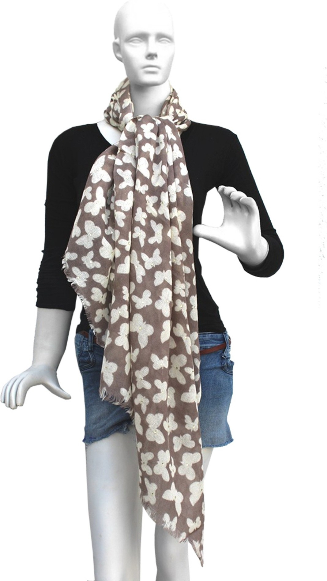 18Silk Stoles Wool Printed Womens Shawl