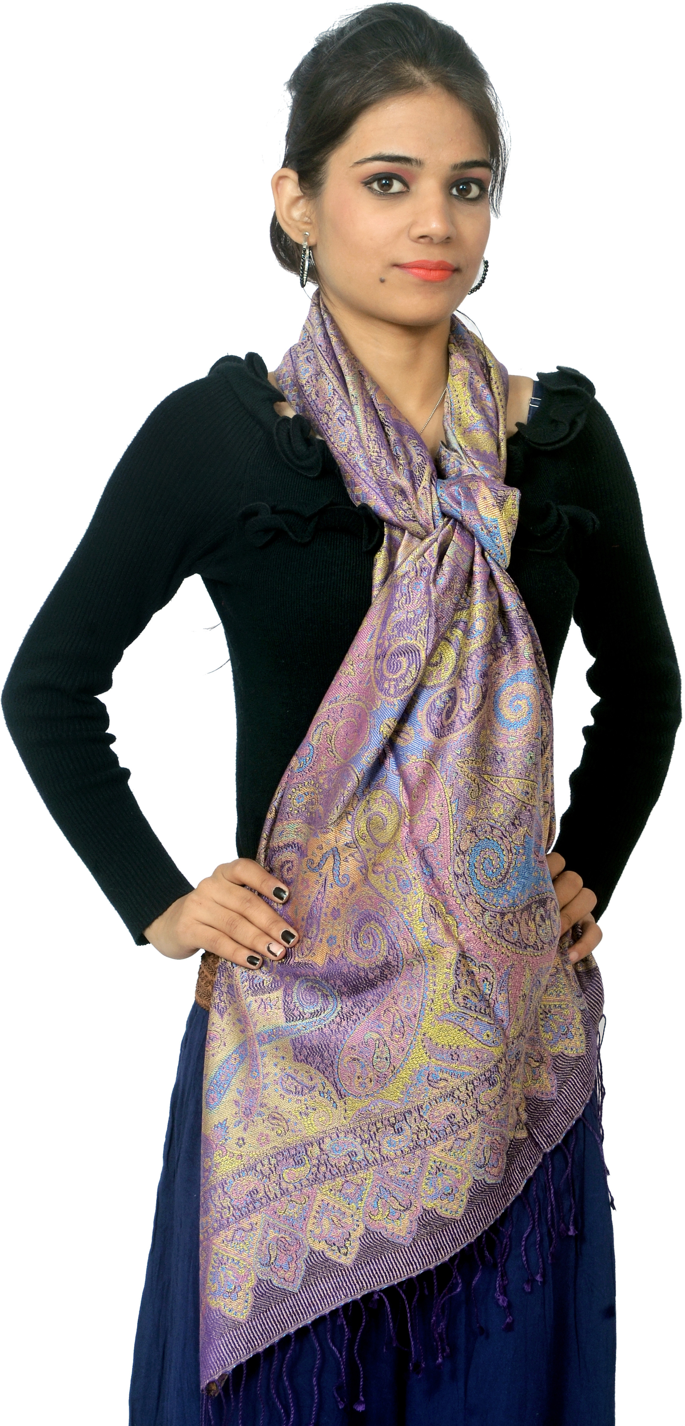 Cloud9Emporio Sat0051 Cashmere Self Design Womens Shawl