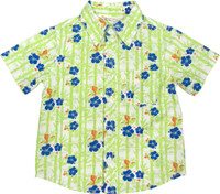 Beebay Baby Boys Floral Print Casual Light Green Shirt