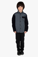 Beebay Baby Boys Striped Casual Black Shirt RS.521.00