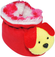 Ole Baby Furry Friend Kuku Booties(Toe to Heel Length - 11 cm Red, Yellow Pack of 1)