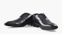 Knotty Derby Toe Cap Oxford Lace Up Shoes(Black)