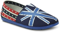 Get Glamr Britain Slip Ons Canvas Shoes(Blue) RS.599.00