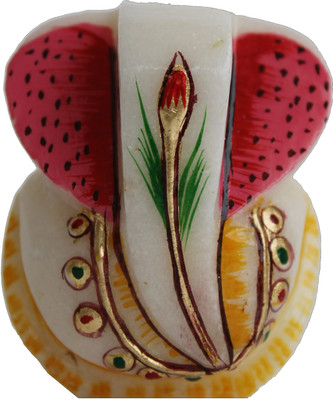Craft International Marble Ganesha Gold Painted for Home & Car Decor - 2 Inch Showpiece - 6 cm