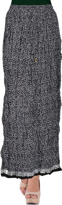 The Darzi Club Skirts, Trousers - The Darzi Club Printed Women's Bubble Black Skirt