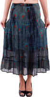 Goodwill Impex Printed Women's A-line Blue Skirt