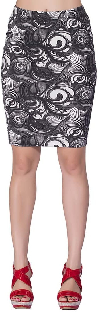Voustyle Printed Womens Tube Multicolor Skirt