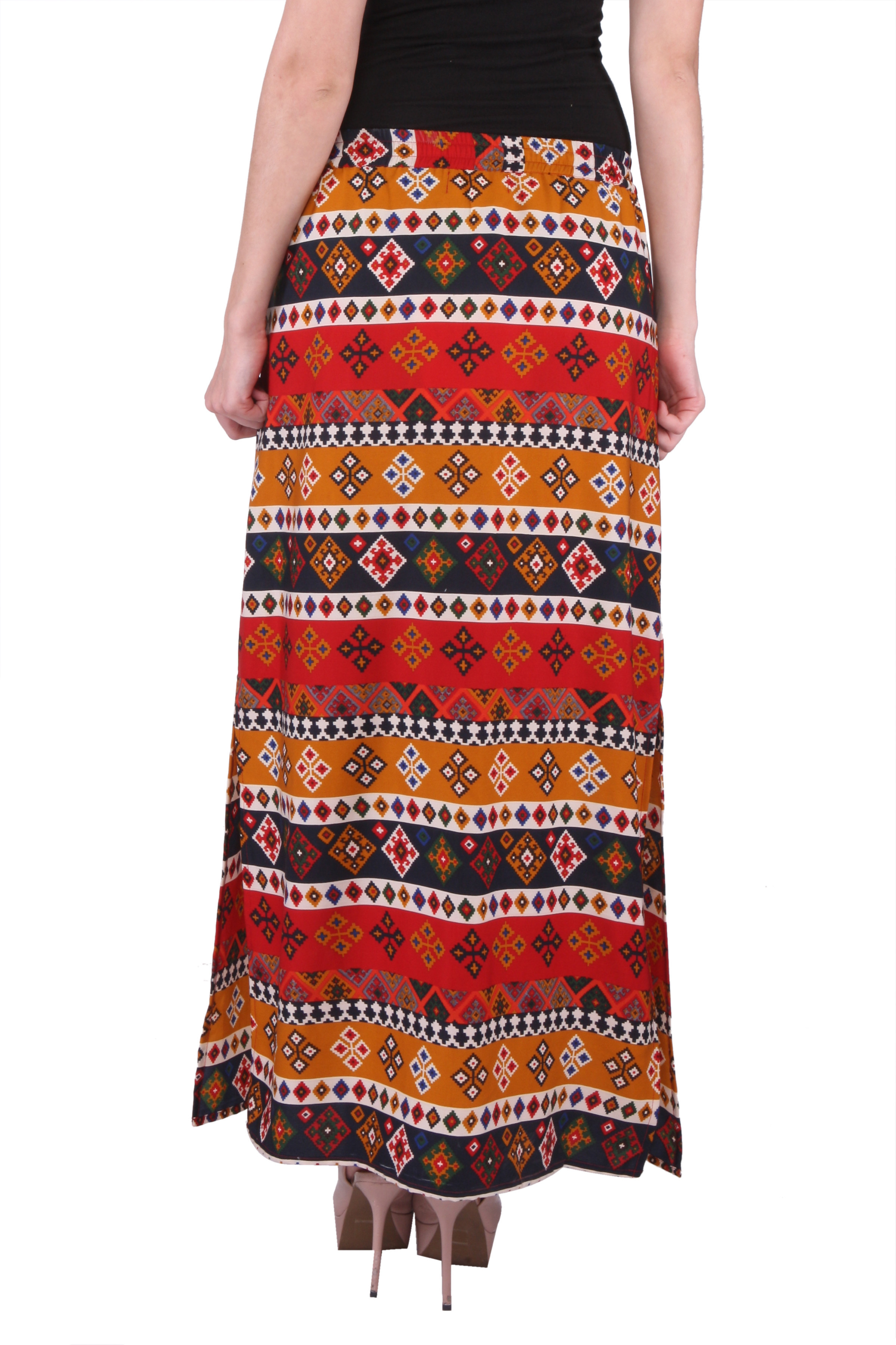 Purys Printed Womens Straight Multicolor Skirt