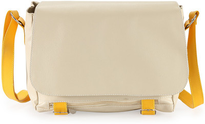 Goodwill Leather Art Girls, Women Evening/Party, Festive, Formal, Casual Beige, Yellow PU Sling Bag