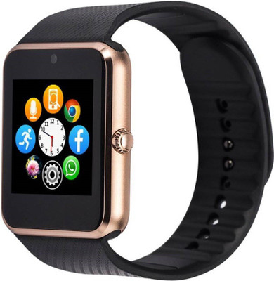 fku Mobile Phones, Tablets - FKU GT 08 Golden SIM Card With 32 GB Memory Supportable Smartwatch(Black Strap Regular)
