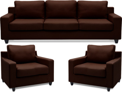 Dolphin Oxford Leatherette 3 + 1 + 1 Brown Sofa Set Dolphin Oxford Leatherette 3 + 1 + 1 Brown Sofa Set