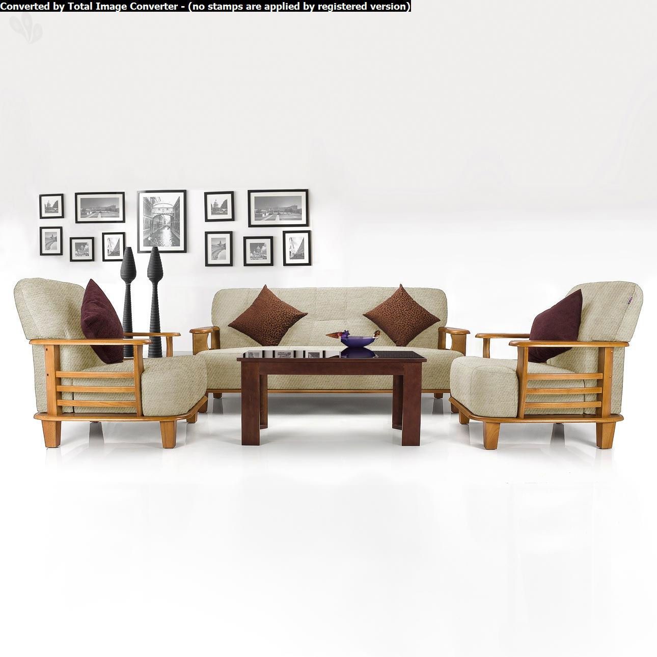 Vive Phoenix Solid Wood 3 1 1 Sofa Set Configuration