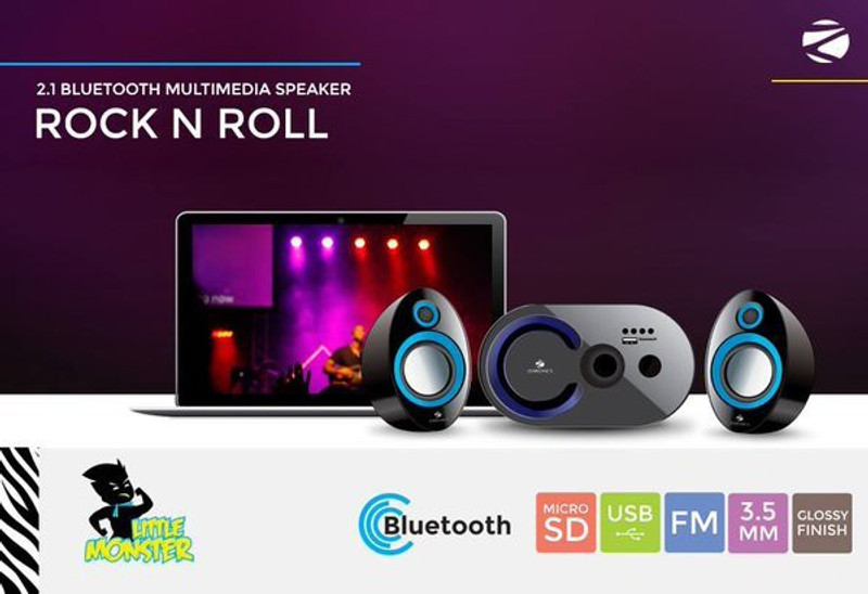 Zebronics Ping Zebronics Rock N Roll Bluetooth Home Audio Speaker Black 2 1 Channel