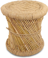 Brown Village Handcrafted Mooda Outdoor & Cafeteria Stool(Beige)