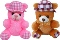 Saugat Traders Couple Cap Teddy  - 20 cm(Brown, Pink) RS.419.00