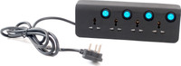 Philips High End Extension Chord With 4 Individual Switches 4 Socket Surge Protector(Black)