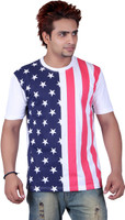 Vivid Bharti Printed Men's Round Neck White T-Shirt