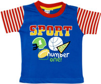 Myfaa Boys Embroidered T Shirt(Blue)