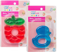 Healthbuddy Noknok Baby Teether, Apple & Duck, 1 Pc Each Teether(Red, Blue)