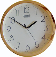 Ajanta Analog Wall Clock(Gold, With Glass)