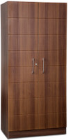 Debono Checkers Wardrobe in Walnut & Acacia Dark Matt Finish Engineered Wood Free Standing Wardrobe(Finish Color - Walnut and Acacia Dark Matt, 2 Door ) RS.23870.00