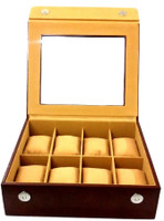 Laveri Watch Box Watch Box(Brown, Holds 8 Watches)