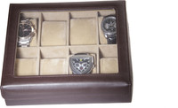 Essart Protection Cases For Watch Box(Brown, Holds 8 Watches)