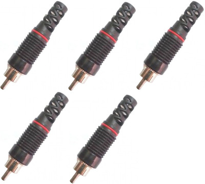 MX RCA Connector 168-5 RCA connector for Audio and Video Cables Wire Connector(Black, Pack of 5)
