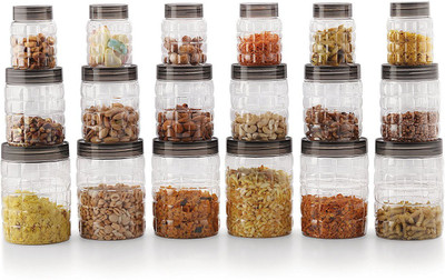 cello - 300 ml, 650 ml, 1200 ml Plastic Grocery Container(Pack of 18, Clear)