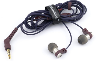 Brainwavz Omega In Ear Earbuds Noise Isolating with Remote & Mic Wired Headset With Mic(Blue/Red)