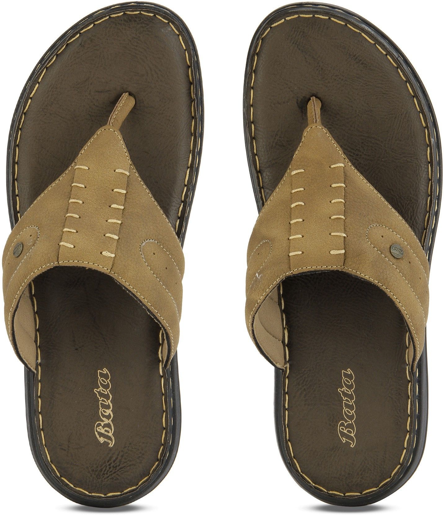 Bata Men TERRANCE CUSHION Slippers - Buy Brown Color Bata  display picture 2