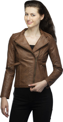 Lambency Full Sleeve Solid Women Biker Jacket Lambency Full Sleeve Solid Women Biker Jacket