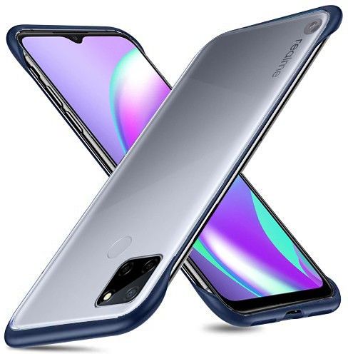 Micvir Back Cover for Realme Narzo 20, Realme C12, Realme Narzo 30A (Transparent, Blue, Dual Protection, Pack of: 1)