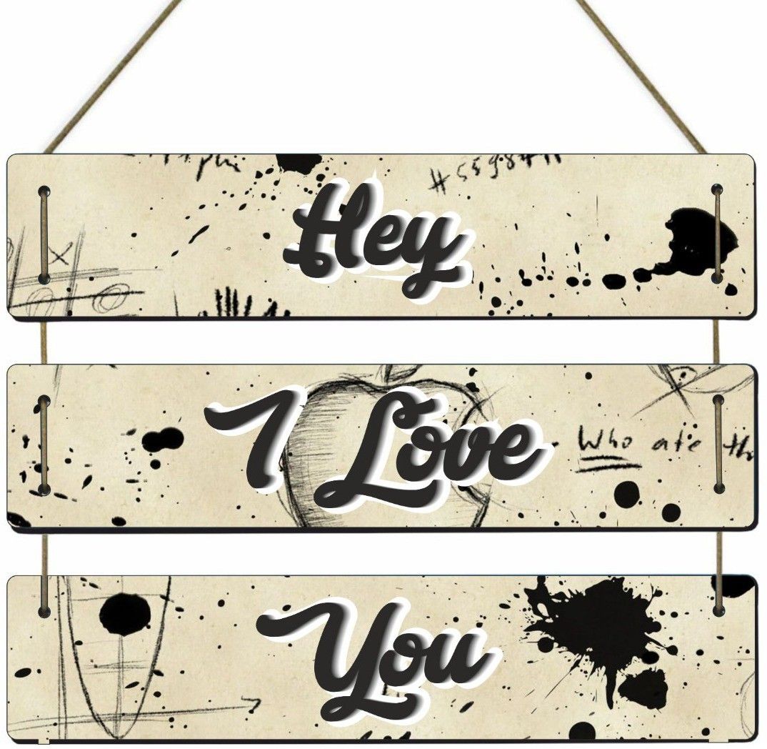 I Love You Home Quote Wall Hanging Board Plaque Sign for Room Decoration