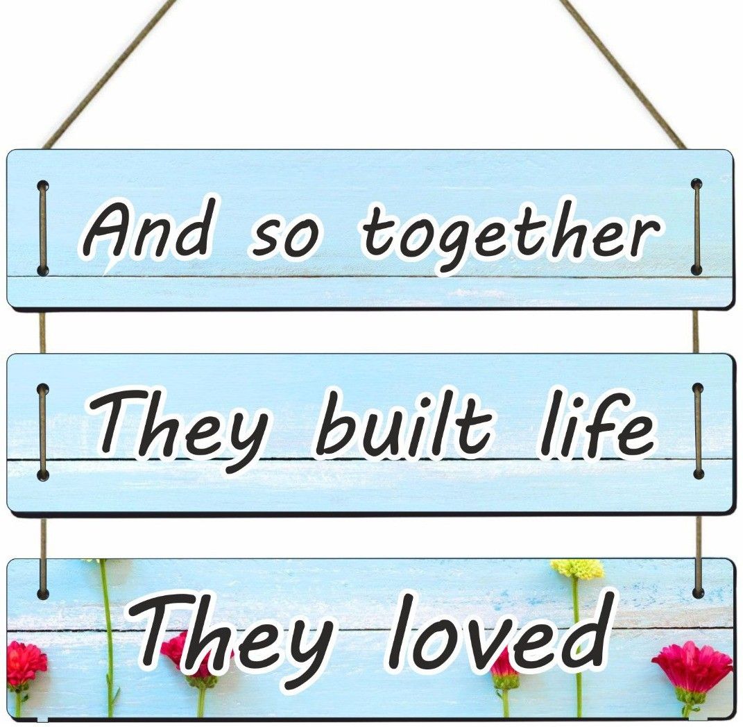 And so Together Home Quote Wall Hanging Board Plaque Sign for Room Decoration