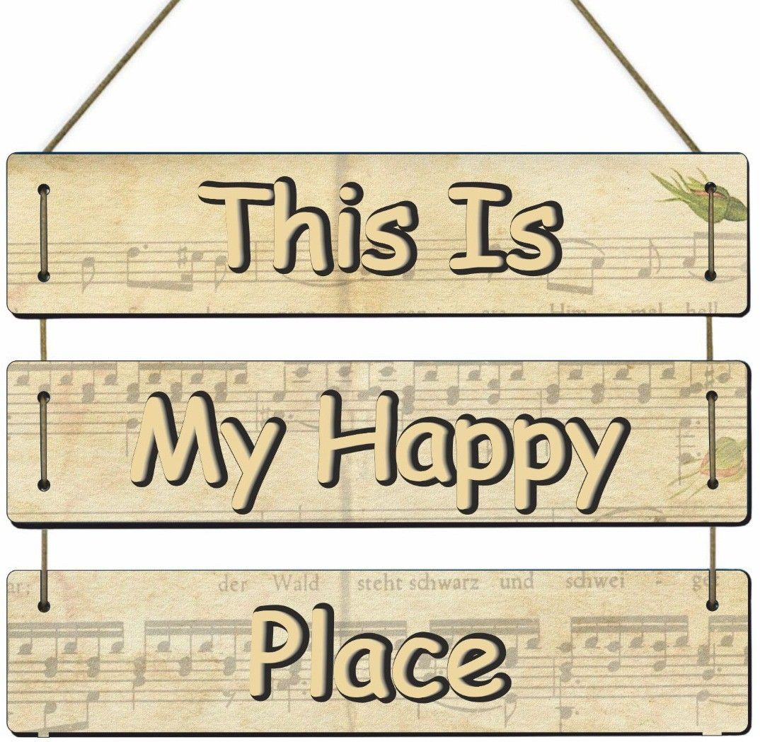 This is My Happy Place Home Quote Wall Hanging Board Plaque Sign