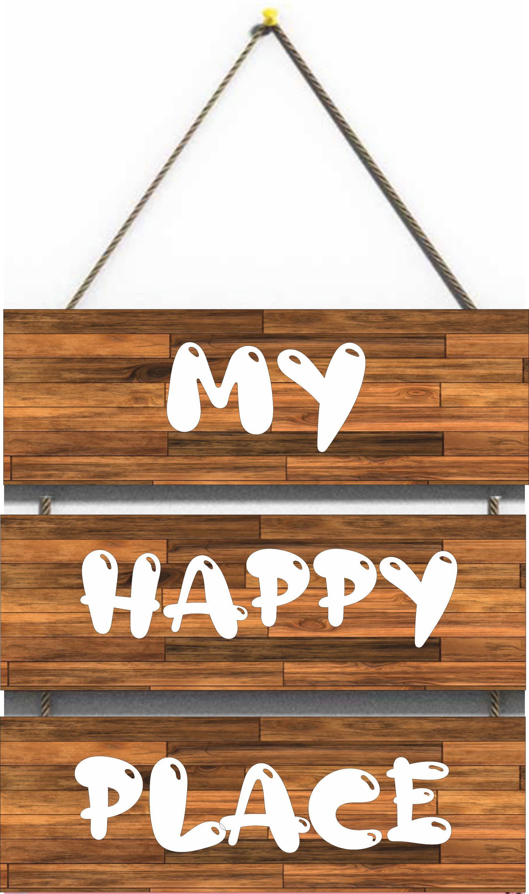 My happy place wall name plate