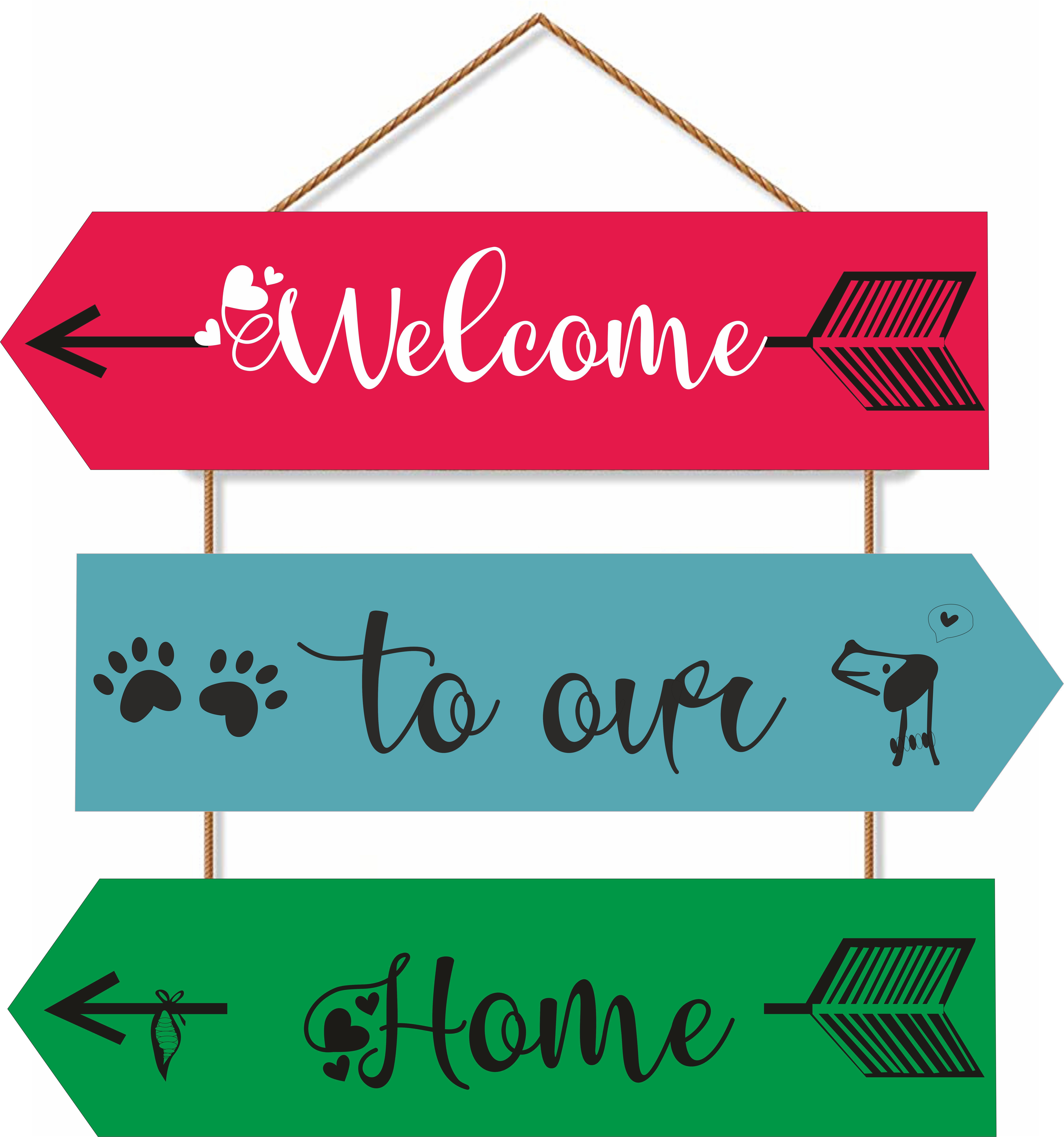 Welcome to Our Home Printed Cut Out wooden