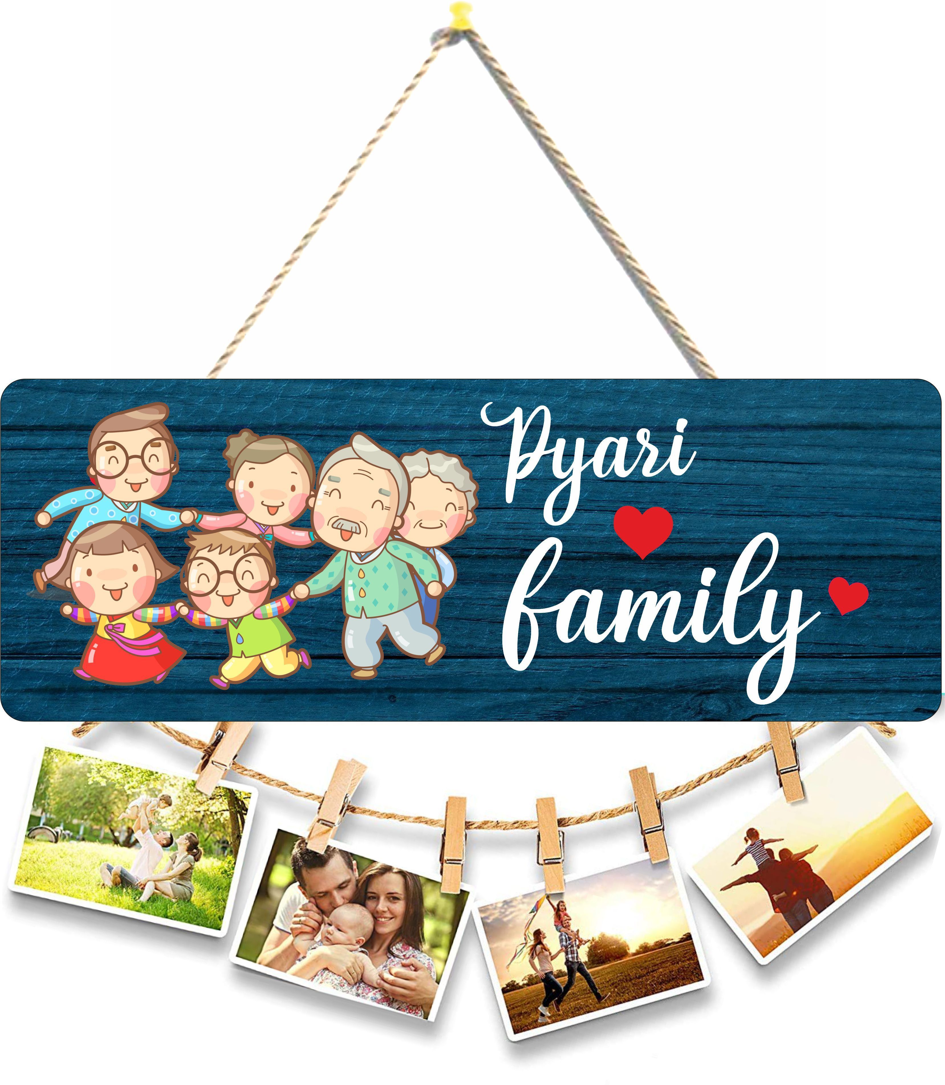 Pyari Family Beautiful Wooden Wall Hanging For Home