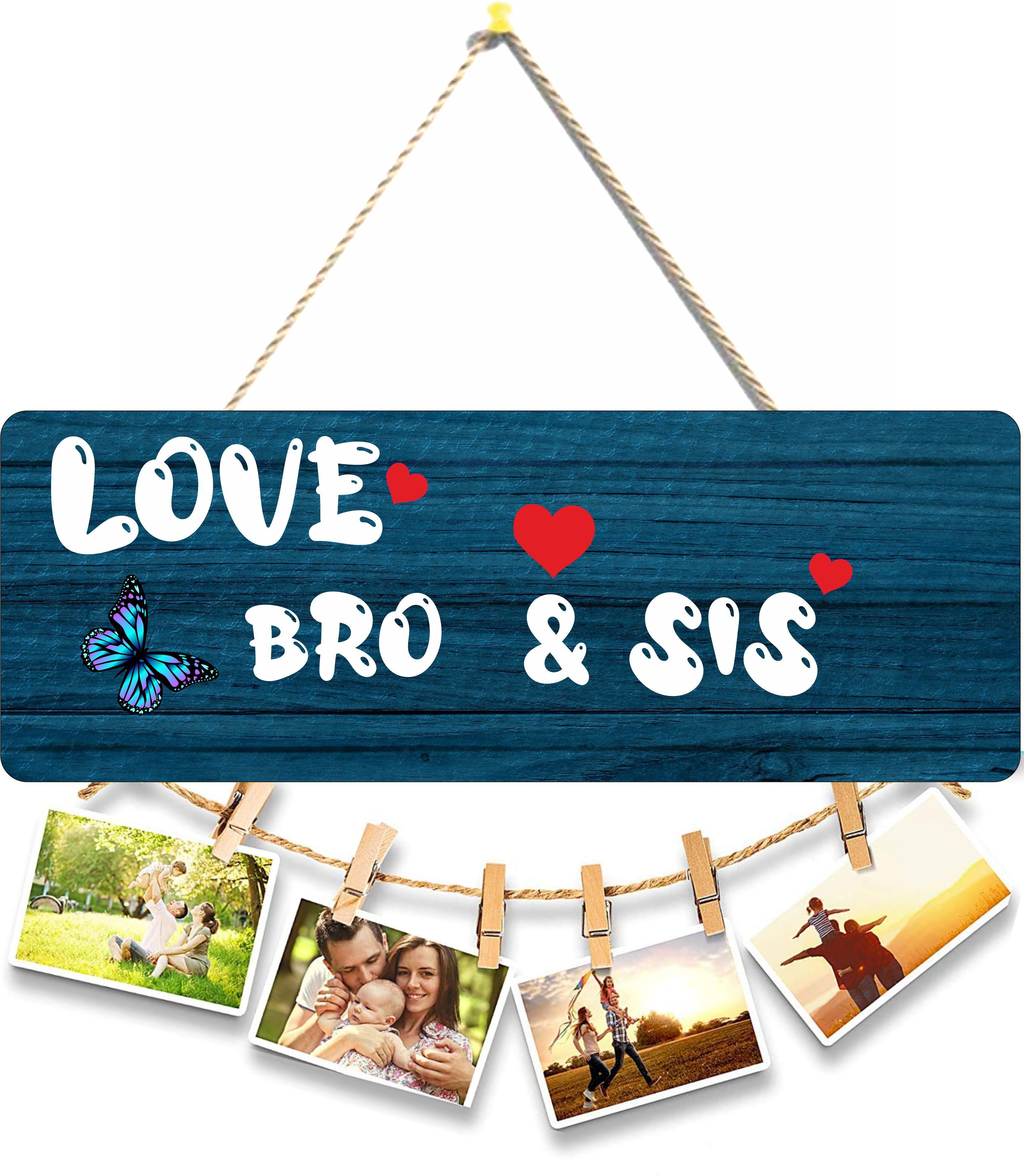 Love Bro & Sis Beautiful Wooden Wall Hanging For Home