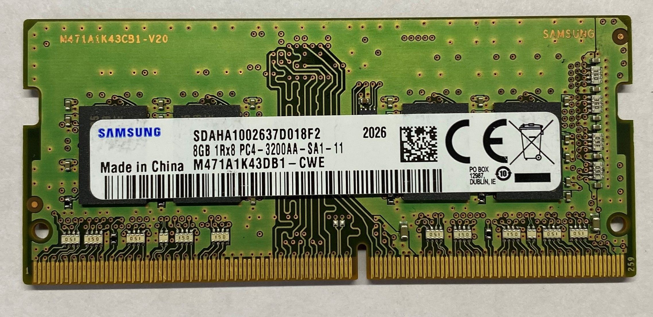Samsung PC4 DDR4 8 GB (Single Channel) Laptop (M471A1K43DB1 - CWE