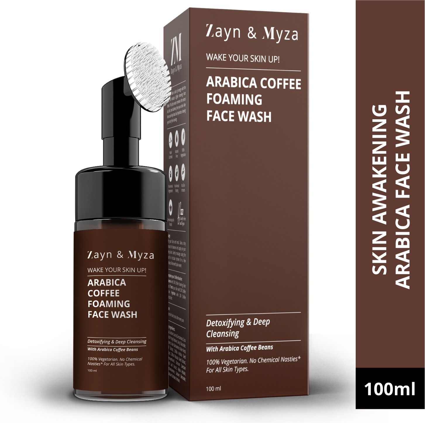 ZM Arabica Coffee Foaming Face Wash, Detoxifying & Deep Cleansing, 100 ml