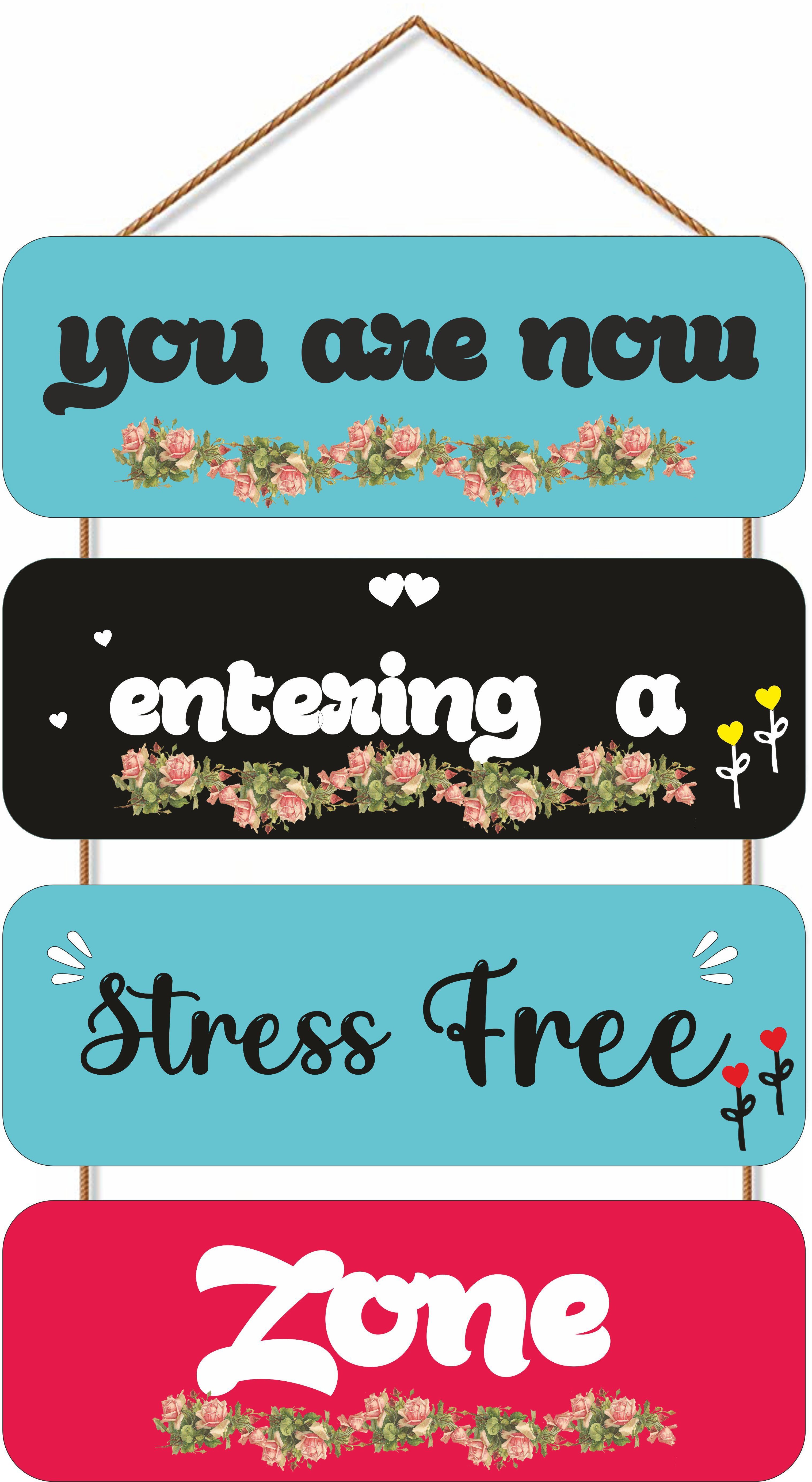 You are now entering a Stress Free Zone Beautiful Wooden Wall Hanging for home