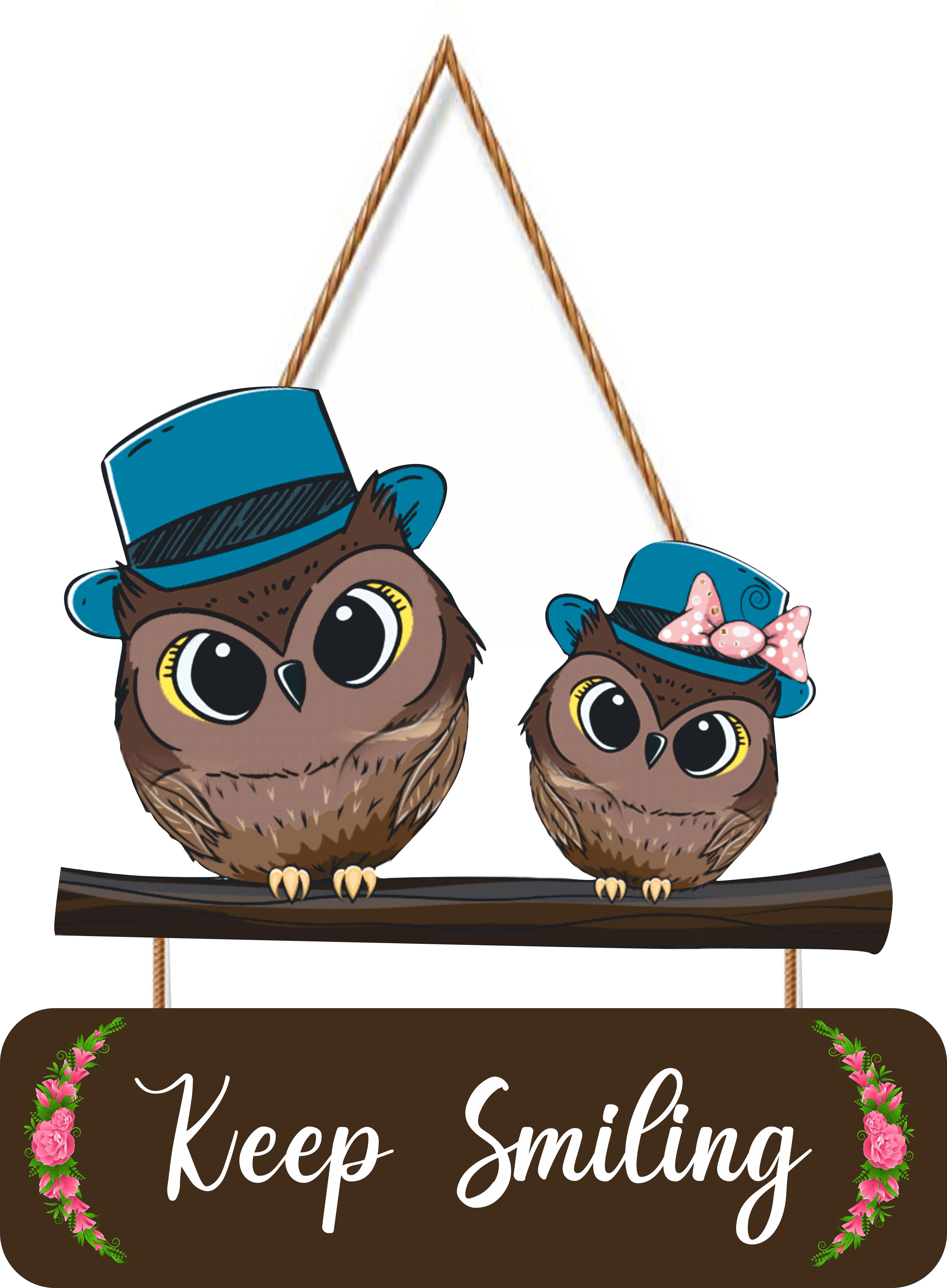 Keep Smiling Beautiful Wooden Wall Hanging For Home Wall Decoration Item